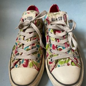 GUC Converse Whimsical Forest Animal Canvas Low Top Sneakers sz 6